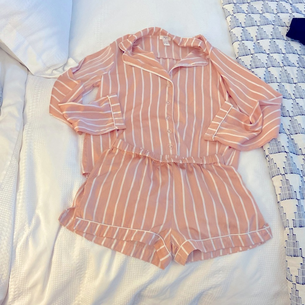 Silky Pajama Striped Set